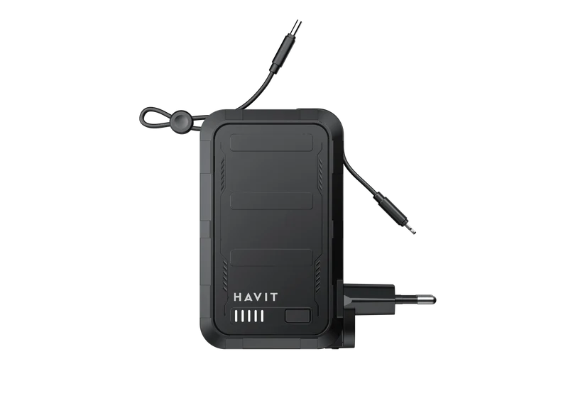 HAVIT Power Bank with USB-C & Lightning Cable and AC Plug PB5230
