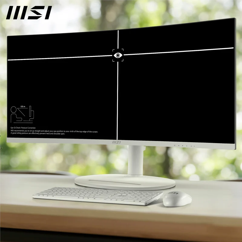 MSI Modern MD342CQPW 34" UWQHD 120Hz USB-C 98W Curved Professional Monitor (White)