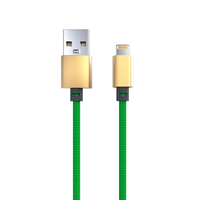 Laser 2m (2-pack) MFi Lightning to USB-A Cable Nylon Braid (Rainbow)