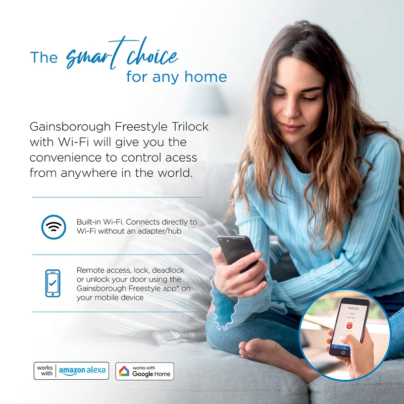 Gainsborough Freestyle WIFI Entrance Trilock (Matte Black)