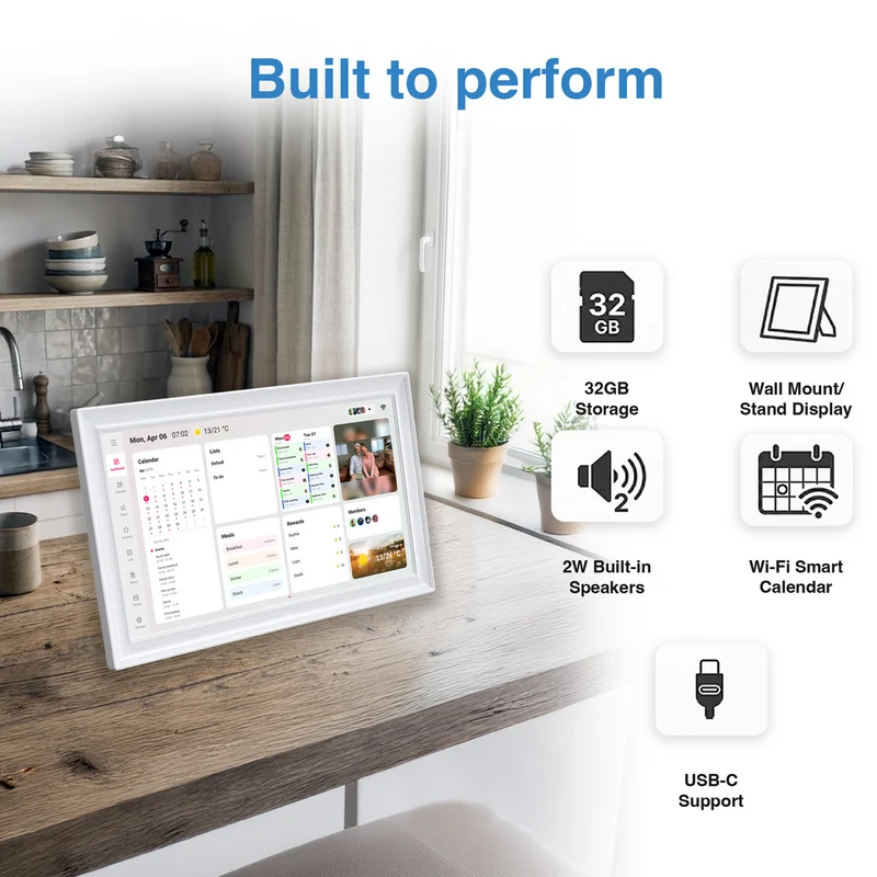 Laser 15.6" Digital Calendar with Touch Screen White