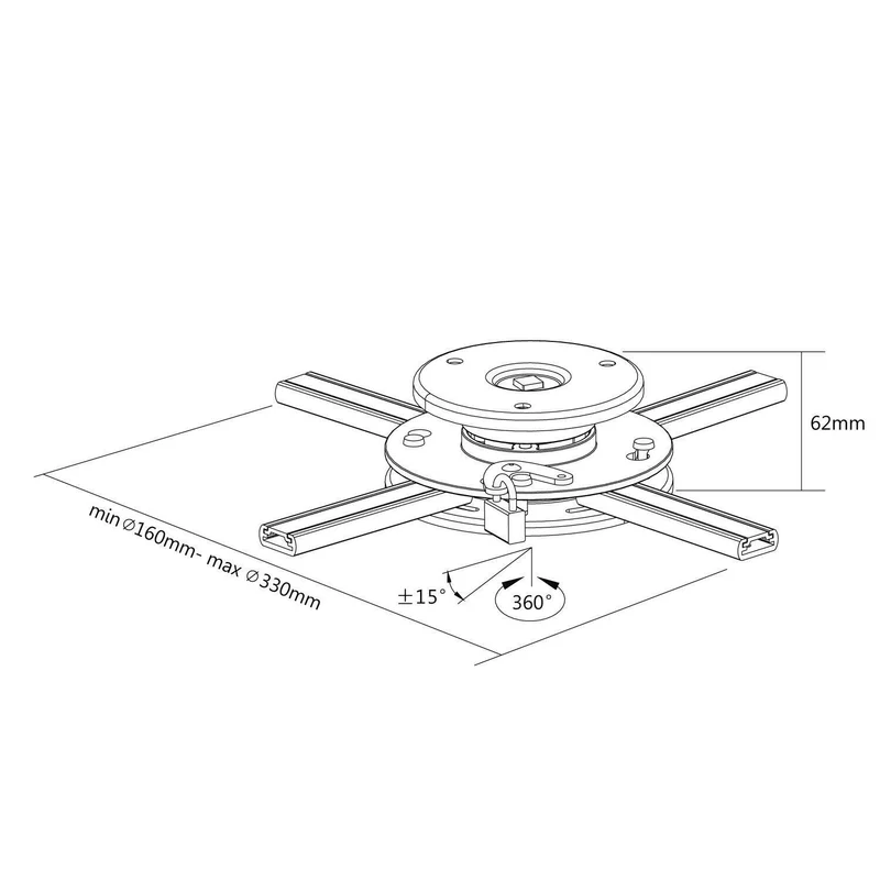 Celexon Deckenhalterung PS Ultraflat – Ultraflache, flexible und stabile Projektorhalterung
