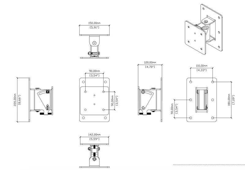 Optimal Audio Wandhalterung WB3 für Cuboid 15 Lautsprecher