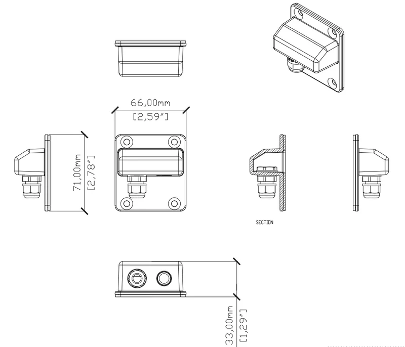Optimal Audio Kunststoffabdeckung für Anschlusspanel Cuboid 3-6