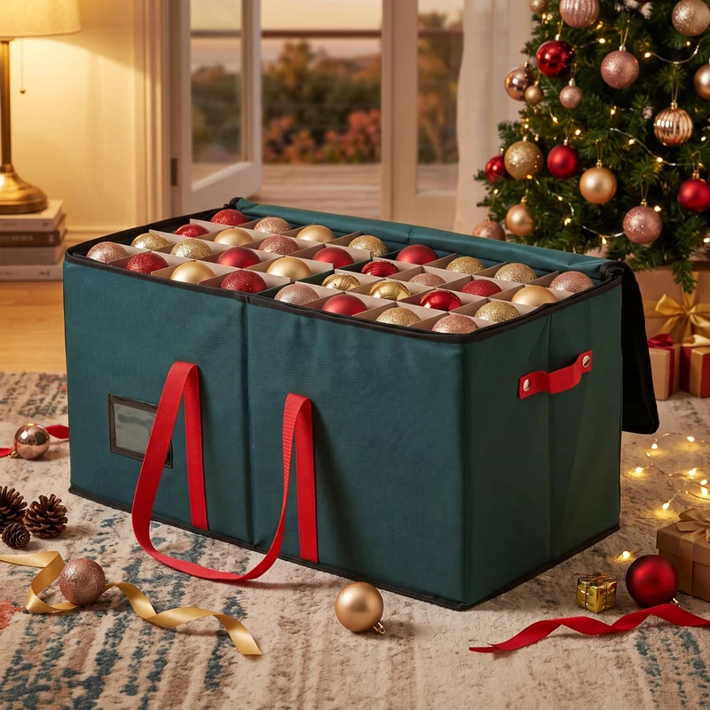 Jingle Jollys Christmas Baubles Storage Box 128 Slots Decor Ornaments Container