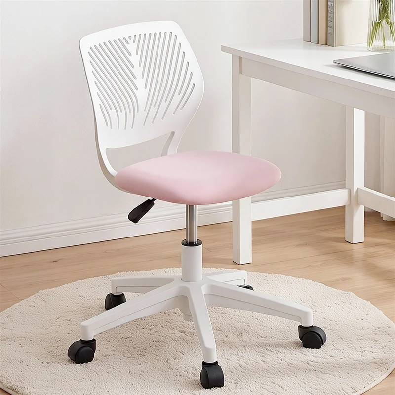 Artiss Ergonomic Office Chair Armless Study Chair Height Adjustable Pink