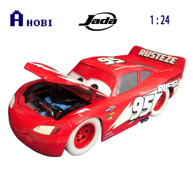 Jada 1:24 Scale Cars Lightning McQueen Glow #95 Diecast Vehicle Model