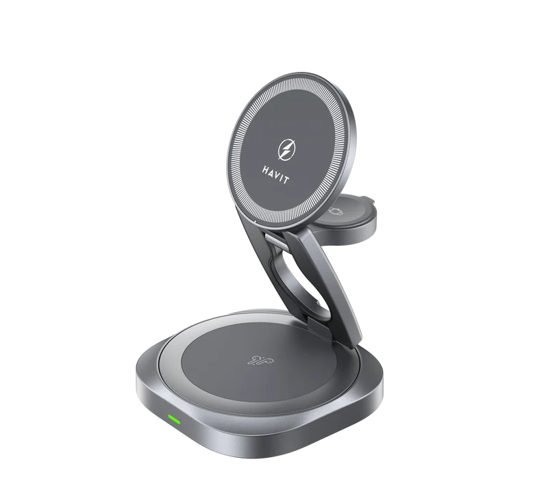 HAVIT 3-in-1 Foldable Wireless Charging Station with Rotating Base W3111
