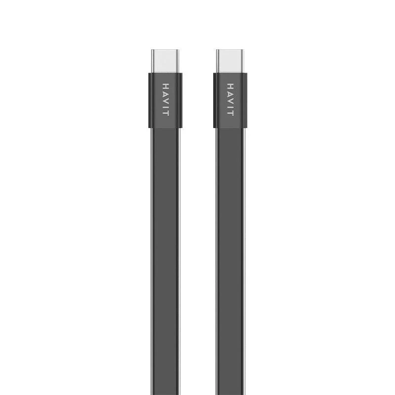 HAVIT 4.99mm Ultra-Thin USB-C TO Lightning Cable & Ultra-Thin USB-C TO USB-C Cable CB6379 CB6380