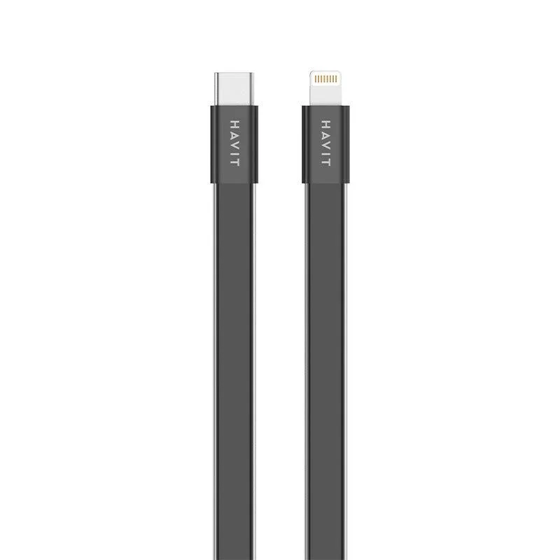 HAVIT 4.99mm Ultra-Thin USB-C TO Lightning Cable & Ultra-Thin USB-C TO USB-C Cable CB6379 CB6380