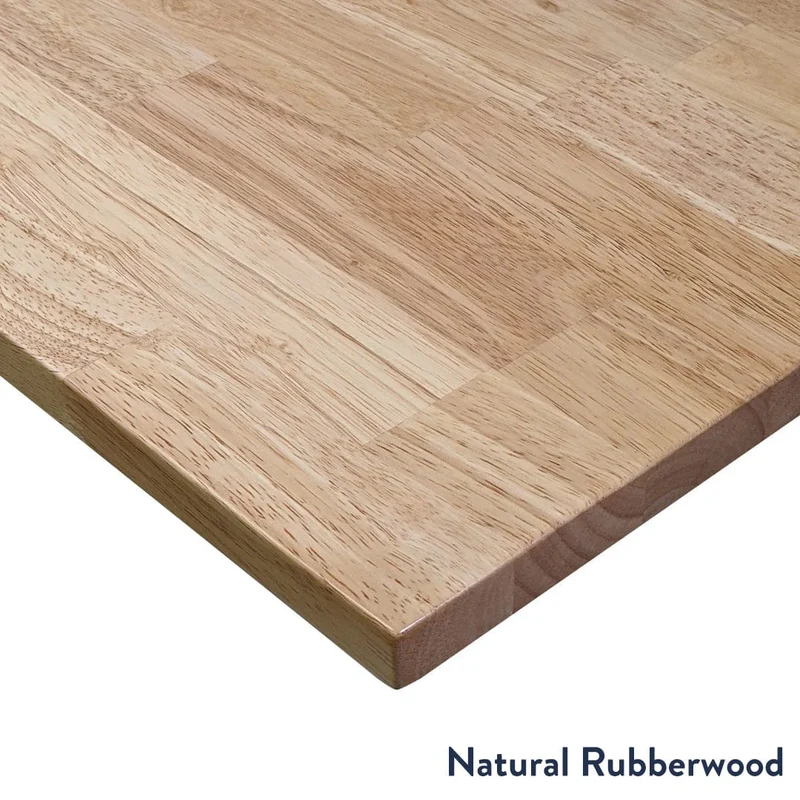 Desky Dual Rubberwood Sit Stand Desk 200cm Natural Timber Desktop and White Frame