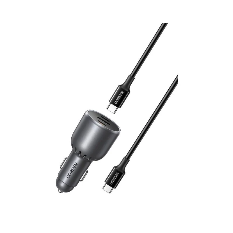 UGREEN 130W 3-Port Fast Car Charger with 100W Cable
