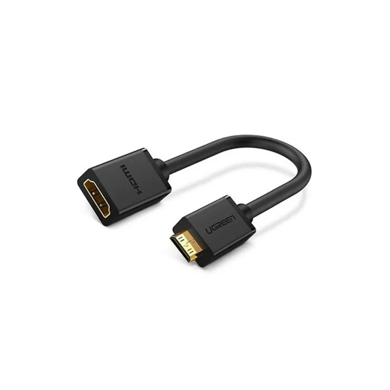 UGREEN Mini HDMI Male to HDMI Female Adapter Cable - 22cm (Black)