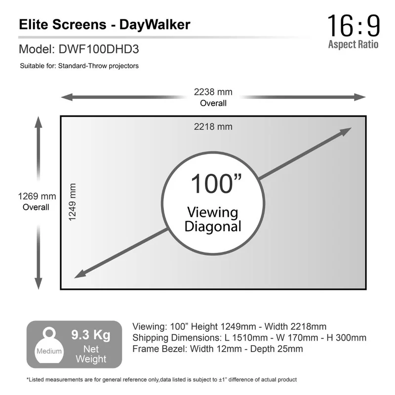Elite Screens DAYWALKER EDGE FREE