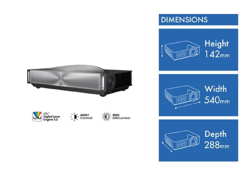 Hisense PX4 PRO 80"200" 4K RGB Triple Laser Cinema UST Projector