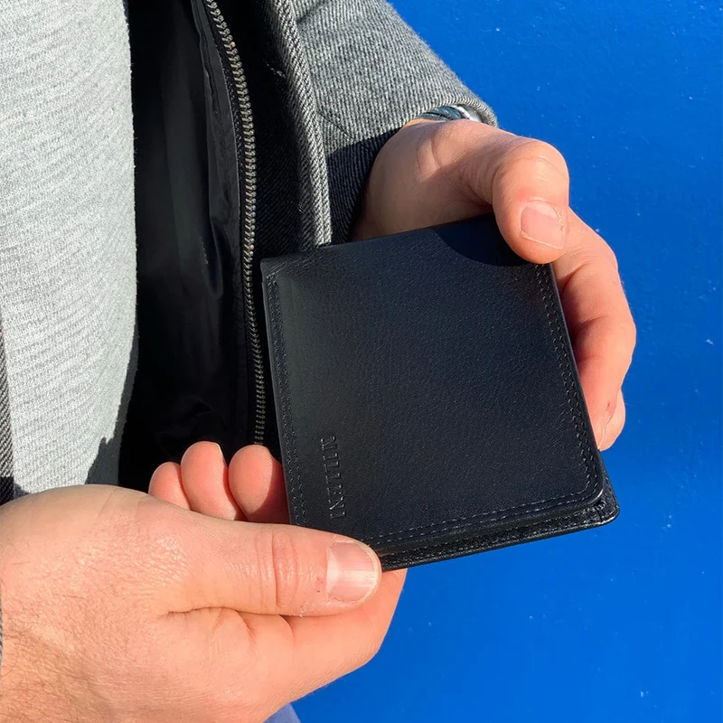 Milleni Men's Leather Card/Cash RFID Protected Tab Wallet 11cm Black