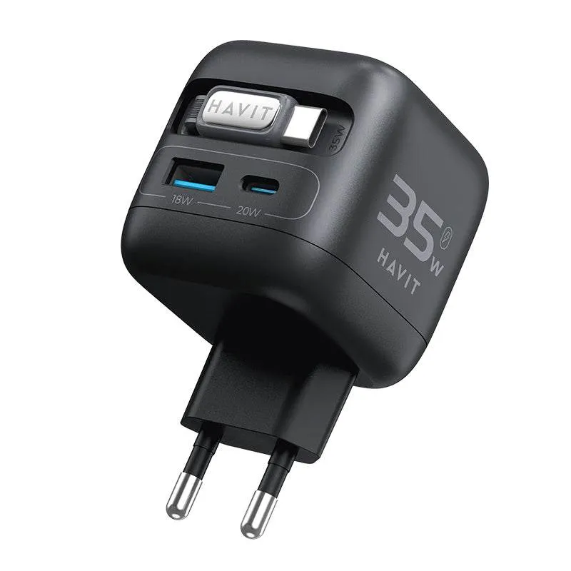 HAVIT Travel Charger UC250 UC251 35W GaN Stretch