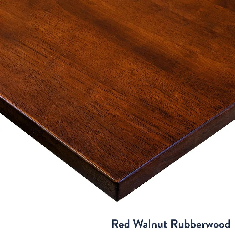 Desky Dual Rubberwood Sit Stand Desk 150cm Red Walnut Desktop and Matte Black Frame