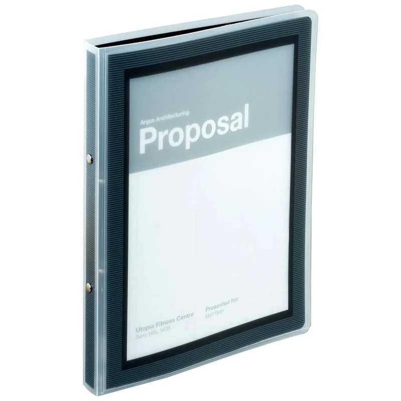 Avery 15767 Flexi-View Binder Folder 2 Ring 12.7mm A4 Black 12 Pack