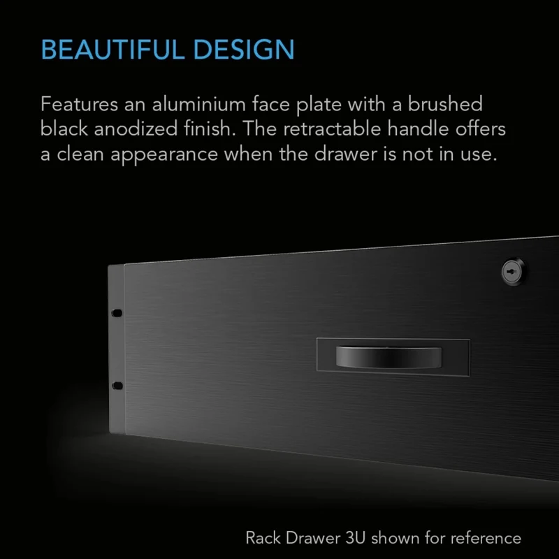 AC Infinity Heavy-Duty Rack Drawer Aluminium Faceplate 3U Black