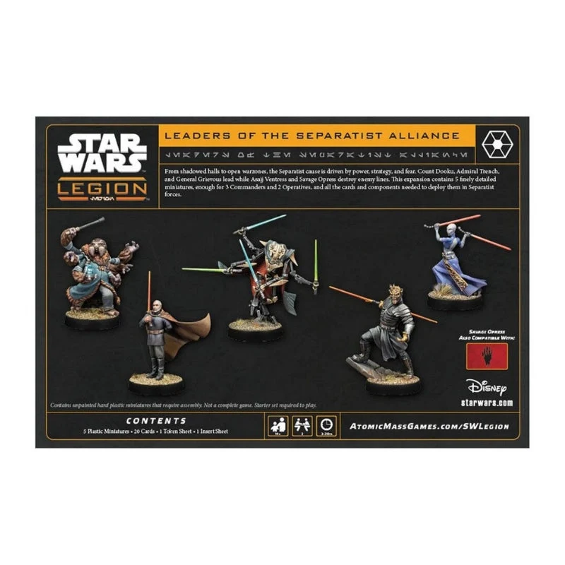 Atomic Mass Games Star Wars Legion Leaders of the Separatist Alliance