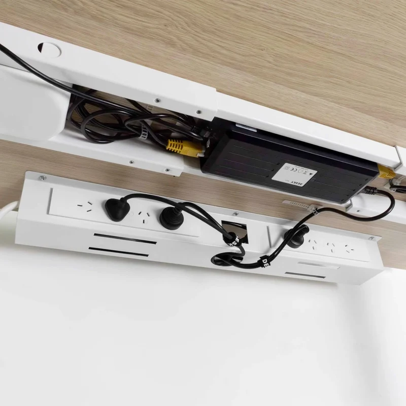 Desky Mini Cable & Power Tray 0-Plug Wheat