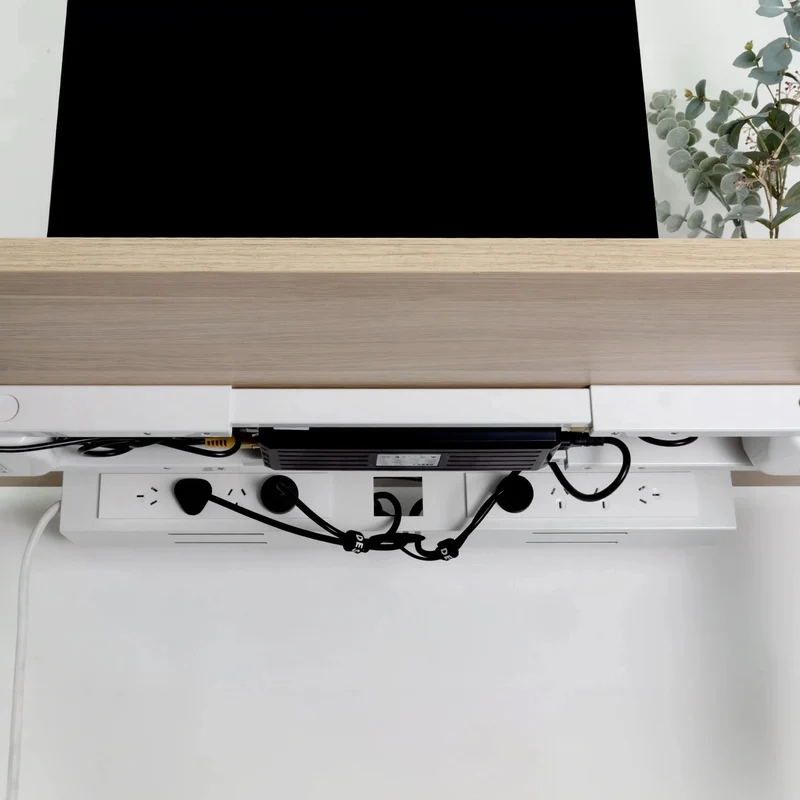 Desky Mini Cable & Power Tray 8-Plug Wheat