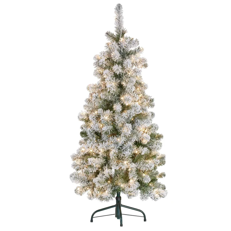 Christabelle 4.5ft - (137cm) Snowy Slimline Christmas Tree with LED Lights