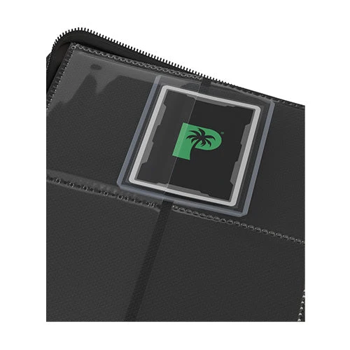 Palms Off Gaming Collector's Series 4 Pocket Card Loader TOP LOADER Zip Binder - CLEAR - Black