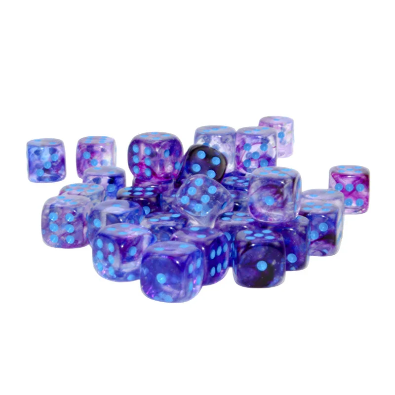 Chessex CHX 27957 Nebula Nocturnal/Blue Luminary 12mm D6 Dice Block (36 Dice)
