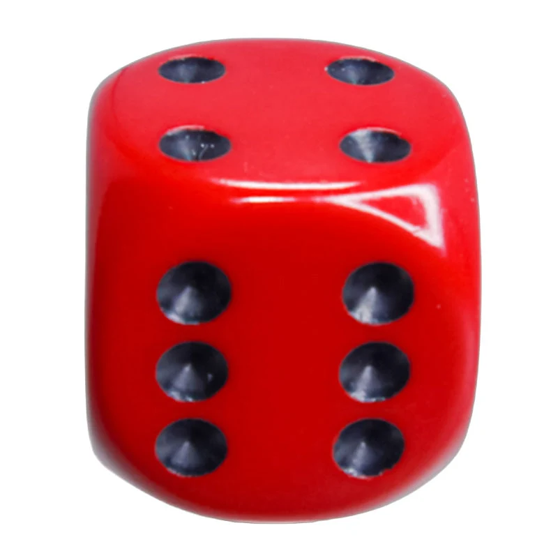 Chessex CHX 25614 Opaque Red/Black 16mm D6 Dice Block (12 Dice)