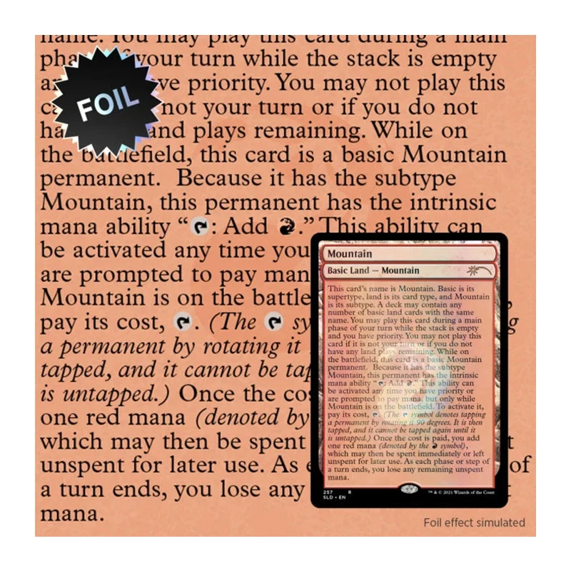 Wizards Of The Coast Magic Secret Lair The Full-Text Lands Foil Edition