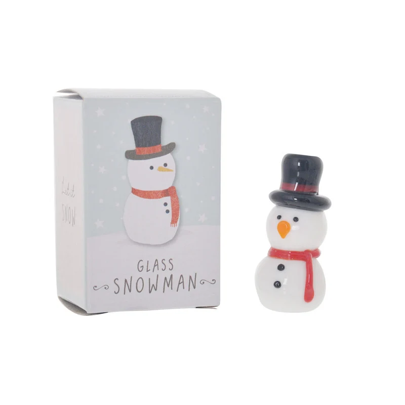 Gibson Gifts Artisan Glass Snowman Christmas Decoration Ornament 20x20x46mm