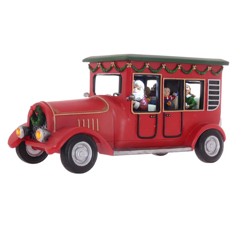 Gibson Gifts Light Up Santa Car Musical Christmas Decoration Figurine