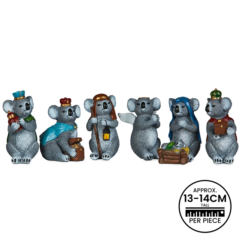 Christabelle 7 Piece Koala Christmas Nativity Scene Christmas Tree Decoration Ornaments