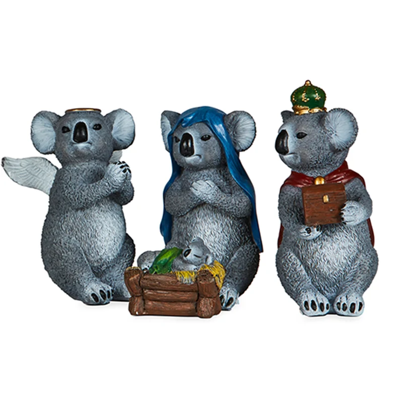Christabelle 7 Piece Koala Christmas Nativity Scene Christmas Tree Decoration Ornaments