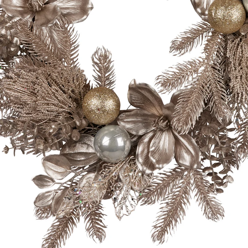 Christabelle Champagne Glitter Christmas Wreath - 61cm