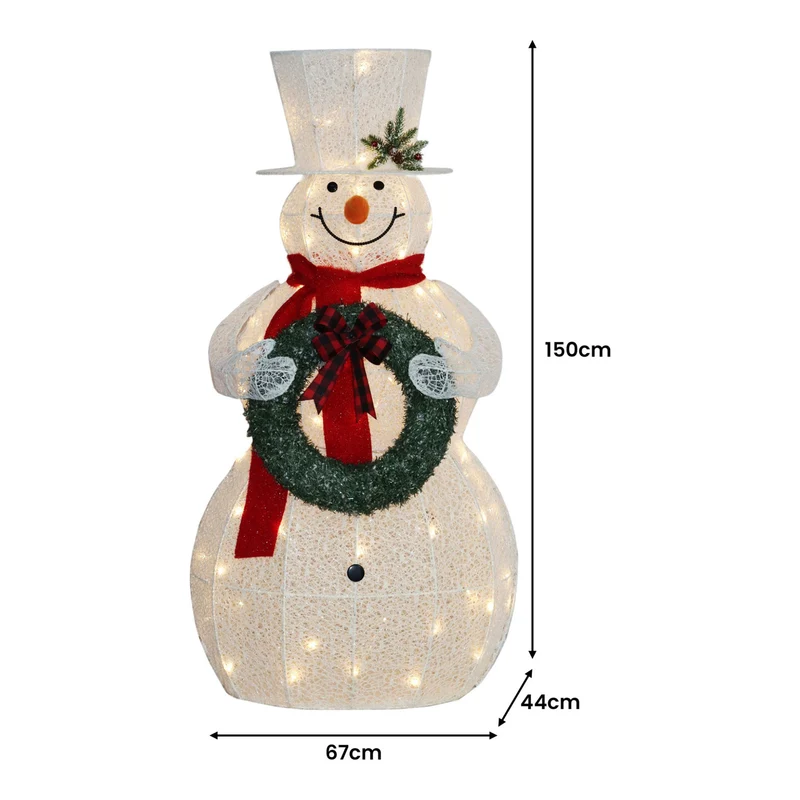 Christabelle 150cm White Outdoor Christmas Snowman with Lights
