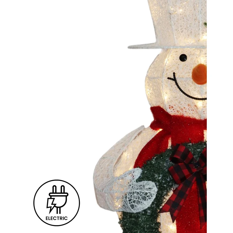 Christabelle 150cm White Outdoor Christmas Snowman with Lights