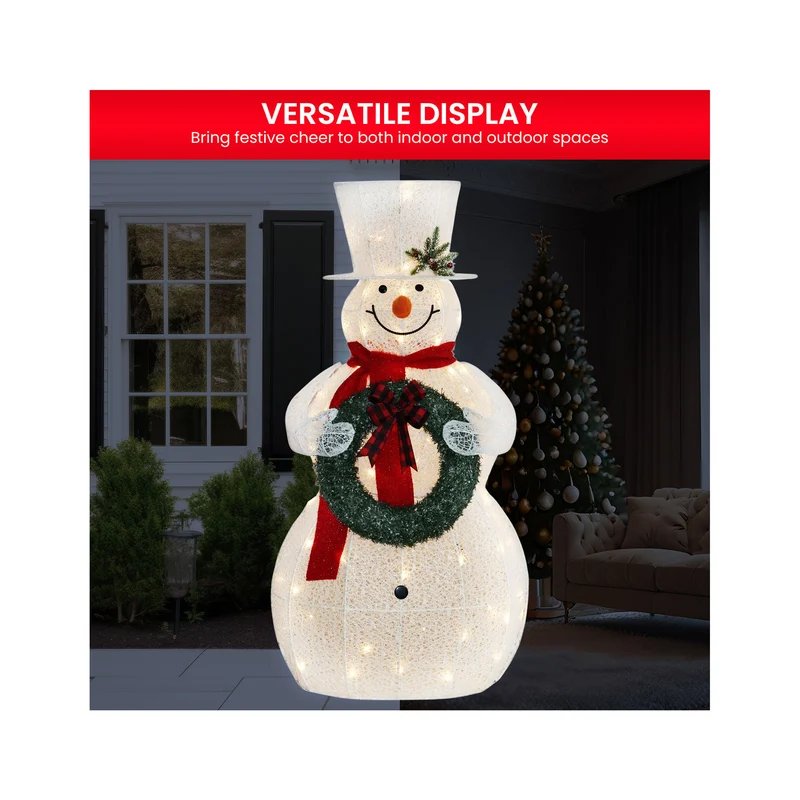 Christabelle 150cm White Outdoor Christmas Snowman with Lights
