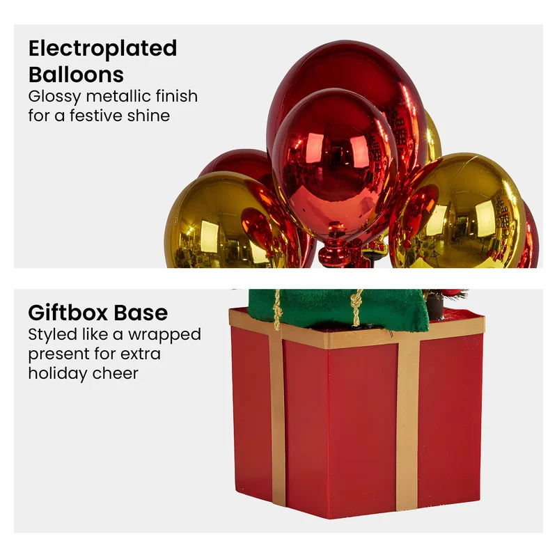 Christabelle 60cm LED Christmas Santa Claus with Balloons & Lights Ornament Decoration