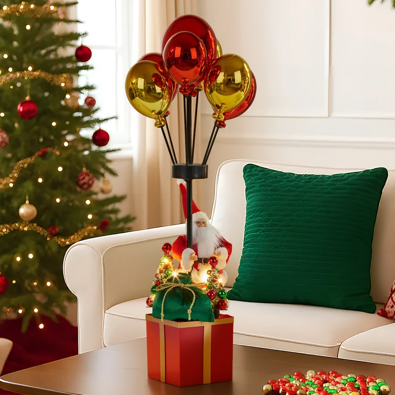 Christabelle 60cm LED Christmas Santa Claus with Balloons & Lights Ornament Decoration
