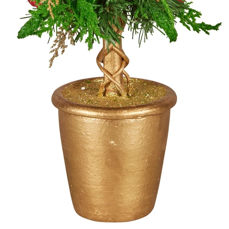 Christabelle 36cm Christmas Tabletop Topiary with Berries Baubles & Pine Cones