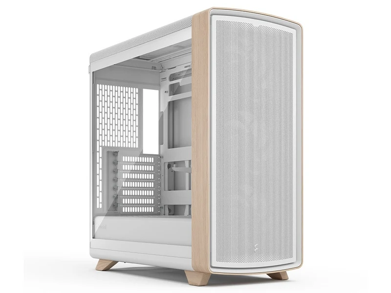 Fractal Design Summit Curved Wood ATX Case - Chalk White TG Clear Tint