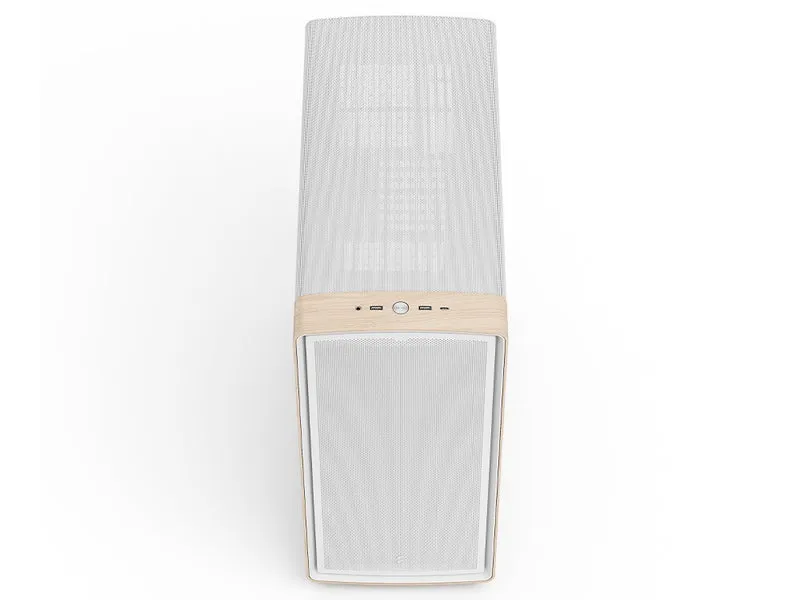 Fractal Design Summit Curved Wood ATX Case - Chalk White TG Clear Tint