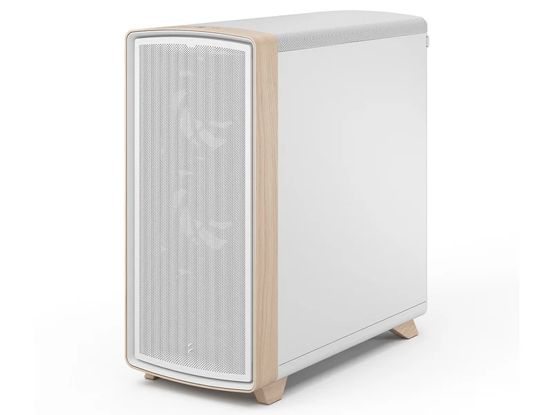 Fractal Design Summit Curved Wood ATX Case - Chalk White TG Clear Tint