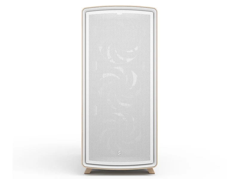 Fractal Design Summit Curved Wood ATX Case - Chalk White TG Clear Tint