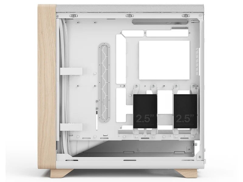 Fractal Design Summit Curved Wood ATX Case - Chalk White TG Clear Tint