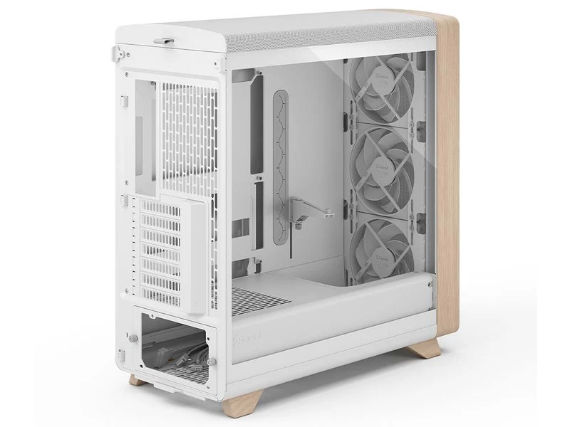 Fractal Design Summit Curved Wood ATX Case - Chalk White TG Clear Tint