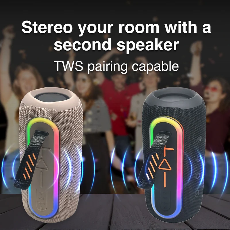 Laser Portable Fabric Speaker Pro – RGB Lights (Pink)
